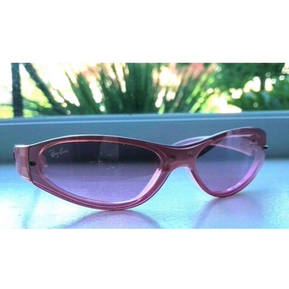 Ray Ban Junior Sunglasses RJ 9026-S Pink Sports 117/71 58 mm - Lenses Scratched - Picture 2 of 5